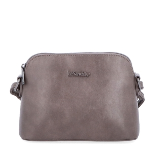 Minimalistická crossbody kabelka Le Sands materiál syntetická koža zapínanie na zips farba taupe veľkosť malá 7710 T Spredu