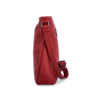 Dizajnová crossbody kabelka Carmelo materiál syntetická koža zapínanie na zips farba červená veľkosť stredná 4271 CV Z boku