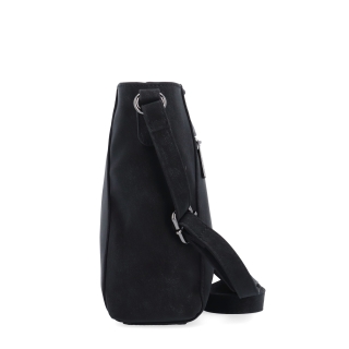 Praktická crossbody kabelka s odnímateľným príveskom Carmelo materiál syntetická koža zapínanie na zips farba čierna veľkosť malá 4662 C Z boku
