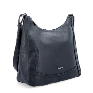 Mestská crossbody kabelka zo syntetickej kože Tangerin materiál syntetická koža zapínanie na zips farba čierna veľkosť stredná 8046 C