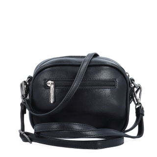 Malá crossbody kabelka s odopínateľným popruhom Le Sands materiál syntetická koža zapínanie na zips farba čierna veľkosť malá 4370 C Zozadu