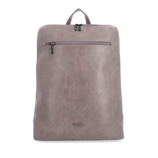 Batoh na notebook s mestským vzhľadom Le Sands materiál syntetická koža zapínanie na zips farba taupe veľkosť veľká 7735 T Spredu