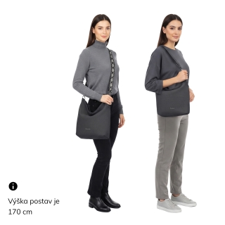 Mestská kabelka v štýle hobobag s odnímateľným popruhom Tangerin materiál syntetická koža zapínanie na zips farba zelená veľkosť stredná 4367 ZE Na postave