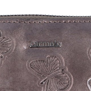Peračník z lakovanej kože Carmelo materiál kože zapínanie na zips farba taupe veľkosť stredná 2124 M T Logo