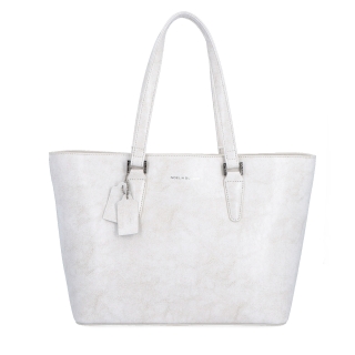 Shopper kabelka cez rameno Noelia Bolger materiál kože zapínanie na zips farba biela veľkosť veľká NB 0047 OW Spredu
