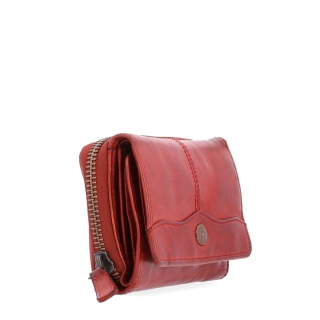 Kožená peňaženka s vreckom na zips Noelia Bolger materiál kože zapínanie na cvok farba červená veľkosť malá 5136 NB CV Polobok spredu