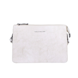Malá kožená crossbody kabelka Noelia Bolger materiál kože zapínanie na zips farba biela veľkosť malá NB 0046 OW Spredu