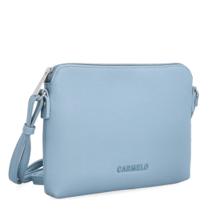Minimalistická crossbody kabelka zo syntetiky Carmelo materiál syntetická koža zapínanie na zips farba modrá veľkosť malá 4333 SM