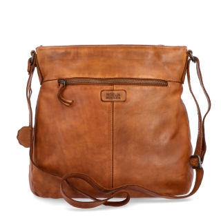 Vintage kožená crossbody kabelka Noelia Bolger materiál kože zapínanie na zips farba koňaková veľkosť stredná NB 2004 KO Zozadu