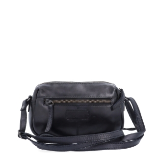 Minimalistická kožená crossbody kabelka Noelia Bolger materiál kože zapínanie na zips farba čierna veľkosť malá NB 2417 C Zozadu