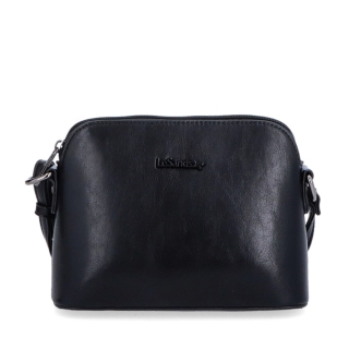 Minimalistická crossbody kabelka Le Sands materiál syntetická koža zapínanie na zips farba čierna veľkosť malá 7710 C Spredu
