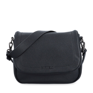 Dámska crossbody kabelka s jemnou štruktúrou Carmelo materiál syntetická koža zapínanie s chlopňou farba čierna veľkosť stredná 4361 C Spredu