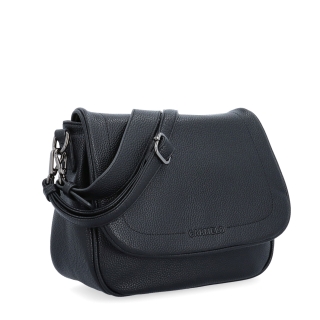 Dámska crossbody kabelka s jemnou štruktúrou Carmelo materiál syntetická koža zapínanie s chlopňou farba čierna veľkosť stredná 4361 C