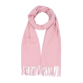 Elegantný jednofarebný šál so strapcami Noelia Bolger materiál Polyester s prímesou vlny farba ružová KZ003 - 10