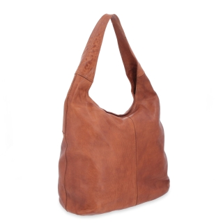 Veľká prešívaná kožená shopper kabelka Noelia Bolger materiál kože zapínanie na zips farba koňaková veľkosť veľká NB 2077 KO