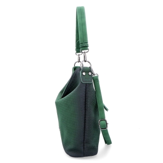 Crossbody hobo bag Indee materiál syntetická koža zapínanie na zips farba zelená veľkosť stredná 6318 TZE Z boku