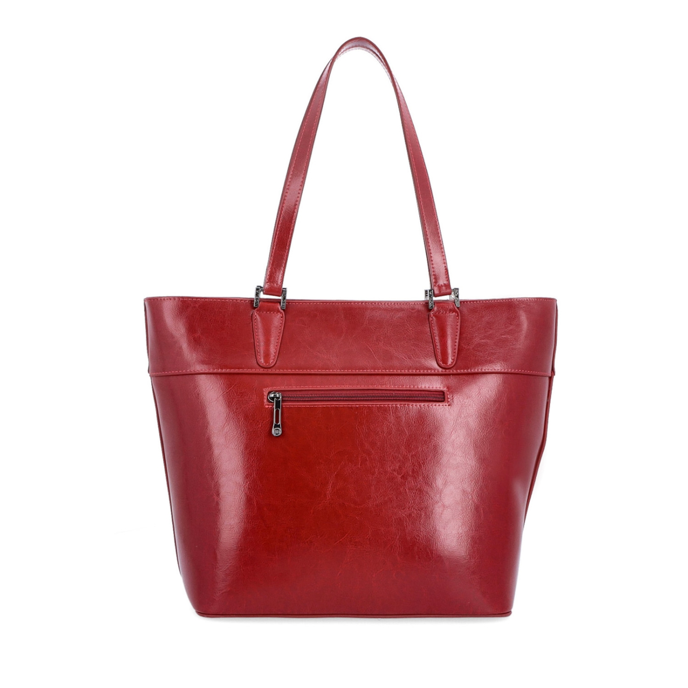 Kožená shopper kabelka Noelia Bolger materiál kože farba červená veľkosť veľká NB 0076 TCV Zozadu