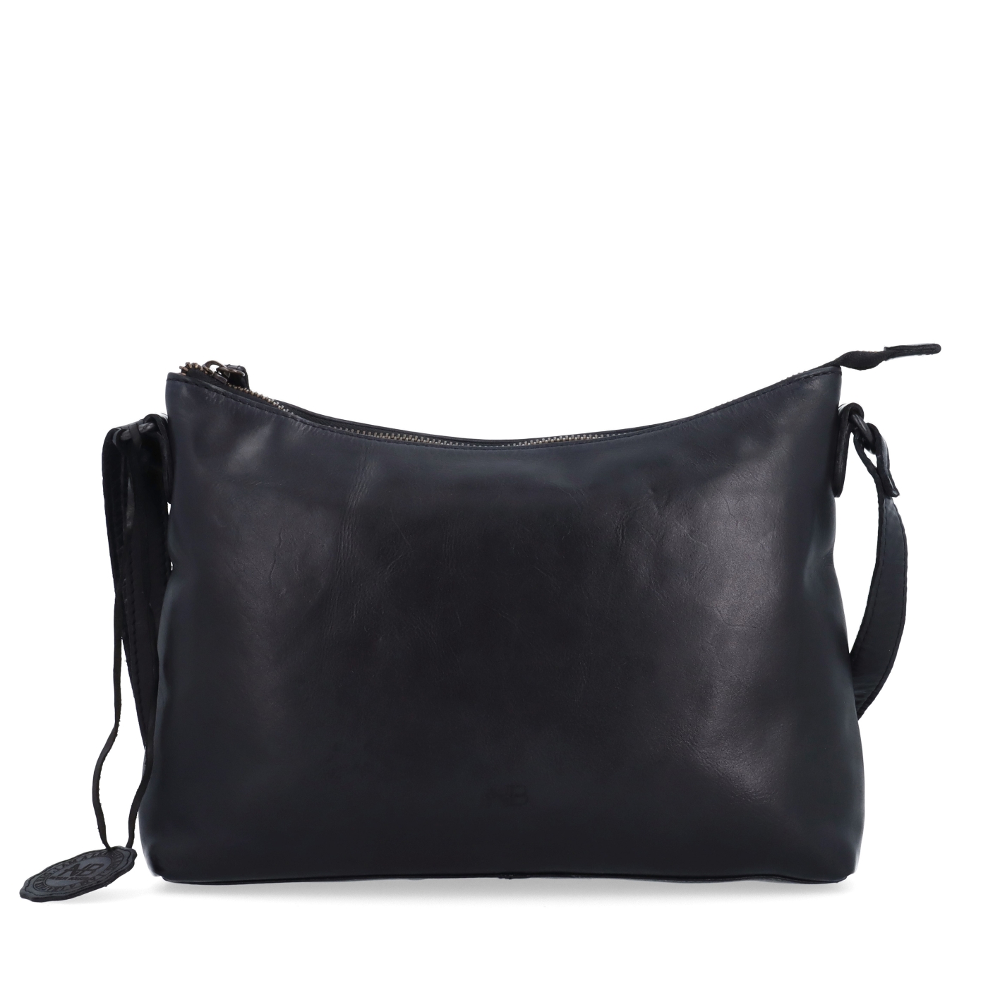 Dámska kožená crossbody kabelka Noelia Bolger materiál kože zapínanie na zips farba čierna veľkosť stredná NB 2430 C Spredu