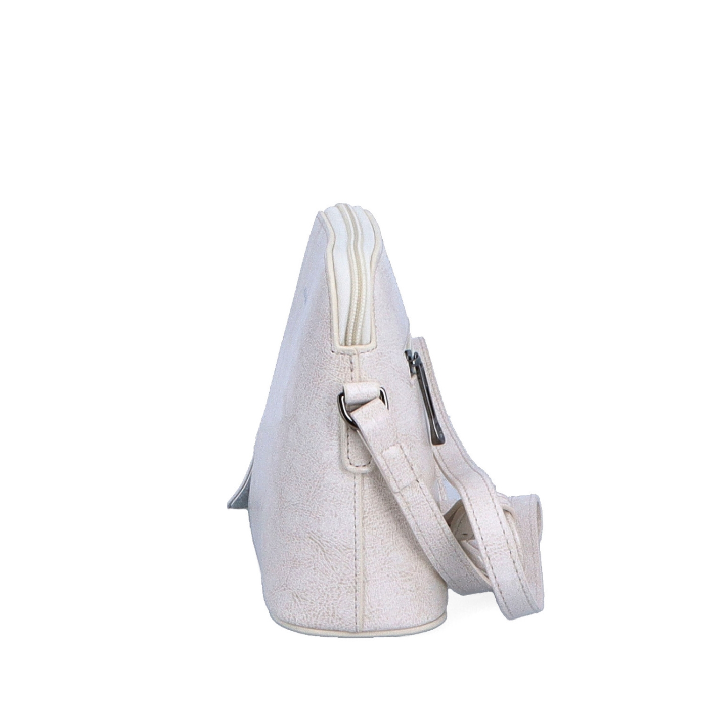 Luxusná malá kožená crossbody kabelka Noelia Bolger materiál kože zapínanie na zips farba biela veľkosť malá NB 0080 OW Z boku