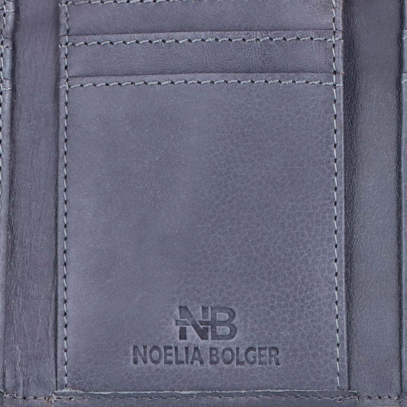 Minimalistická kožená peňaženka s prešívaním Noelia Bolger materiál kože zapínanie na cvok farba modrá veľkosť malá 5129 NB JE Logo