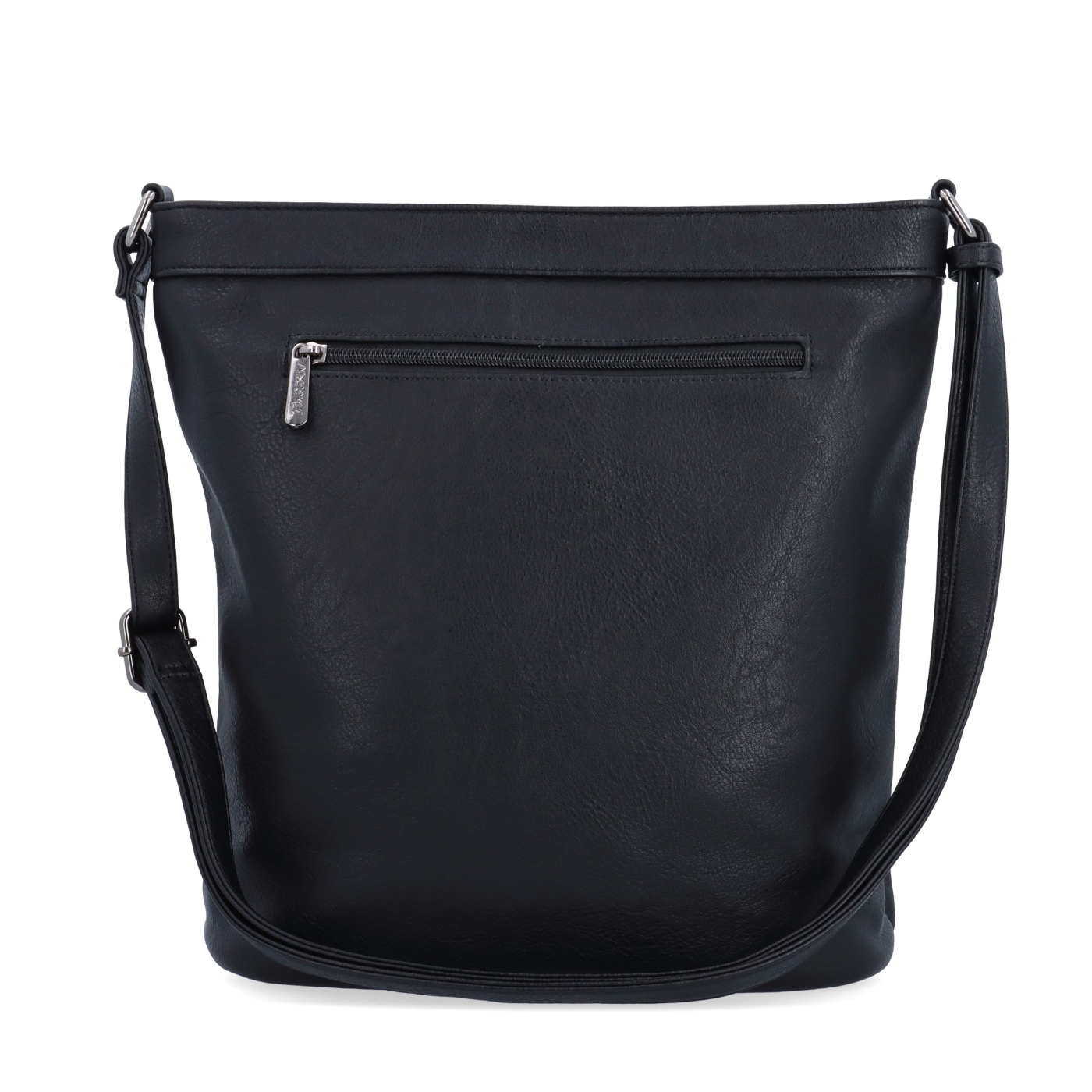 Crossbody kabelka s ozdobnými zipsami Tangerin materiál syntetická koža zapínanie na zips farba čierna veľkosť stredná 8050 C Zozadu
