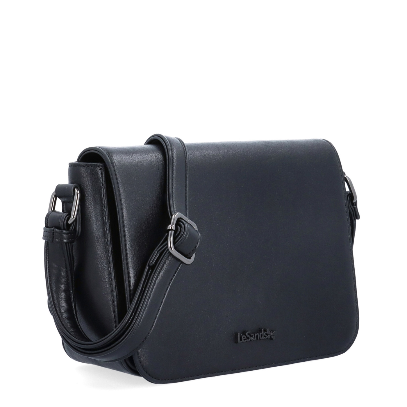 Nadčasová crossbody kabelka s chlopňou Le Sands materiál syntetická koža zapínanie s chlopňou farba čierna veľkosť malá 7724 C