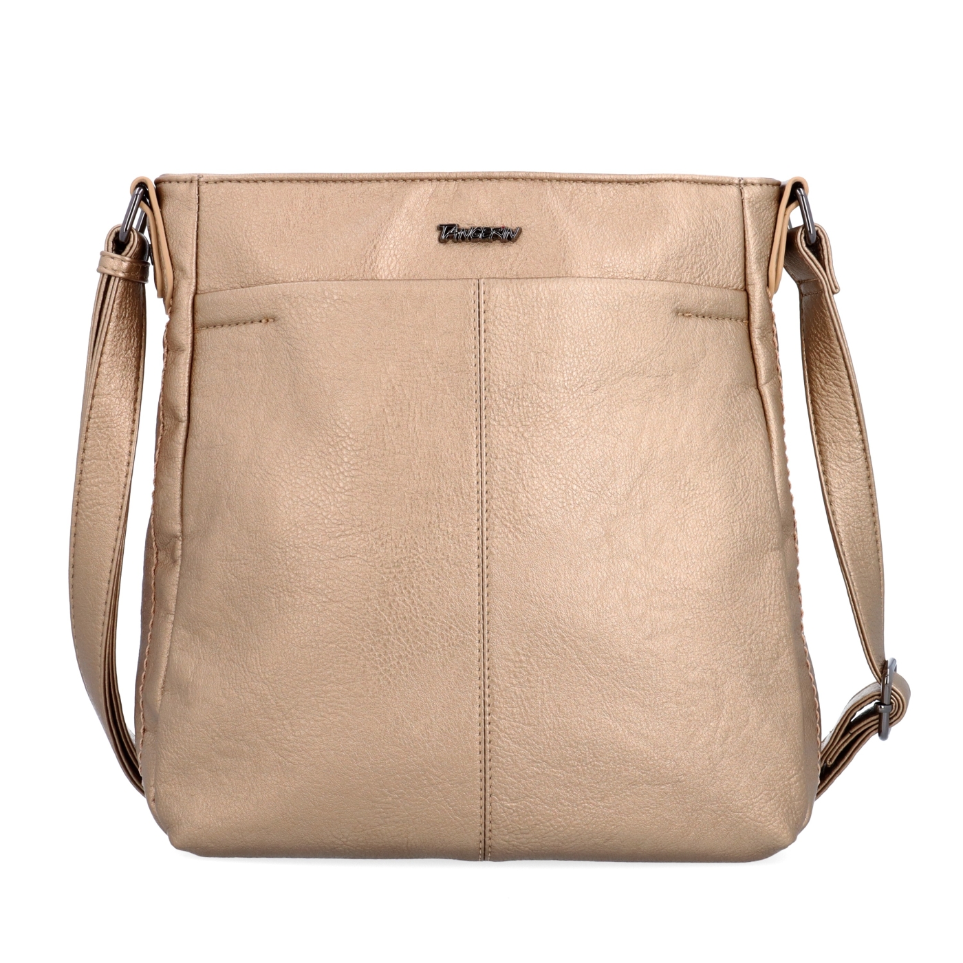 Crossbody kabelka s nastaviteľným popruhom Tangerin materiál syntetická koža zapínanie na zips farba metalíza veľkosť stredná 8049 ZL Spredu