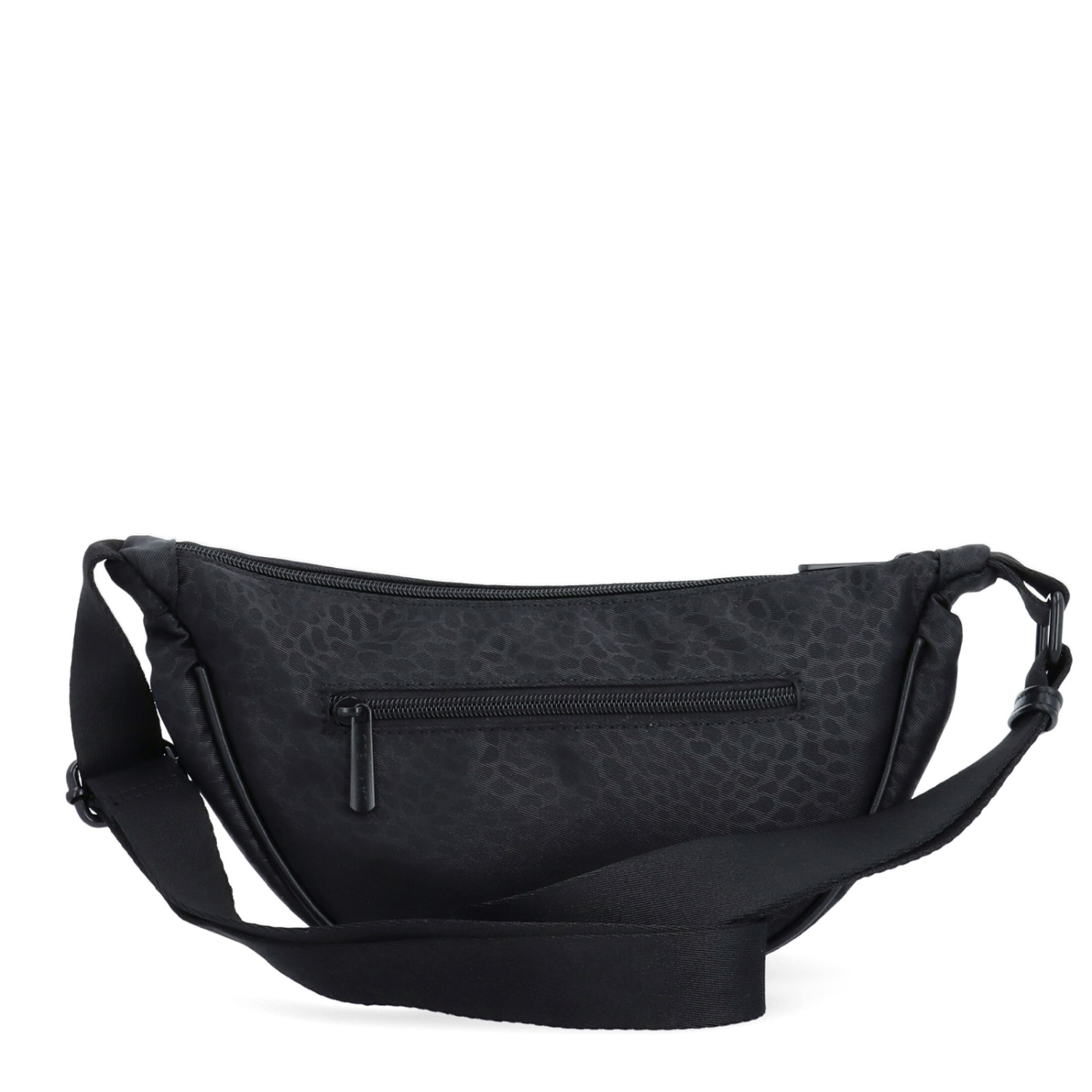 Malá nylonová kabelka typu moonbag Carmelo materiál nylon zapínanie na zips farba čierna veľkosť malá 6609 C LE Zozadu