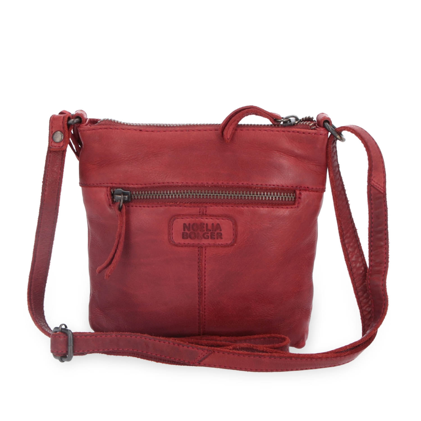 Malá kožená crossbody so zapínaním na zips Noelia Bolger materiál kože zapínanie na zips farba červená veľkosť malá NB 2090 CV Zozadu