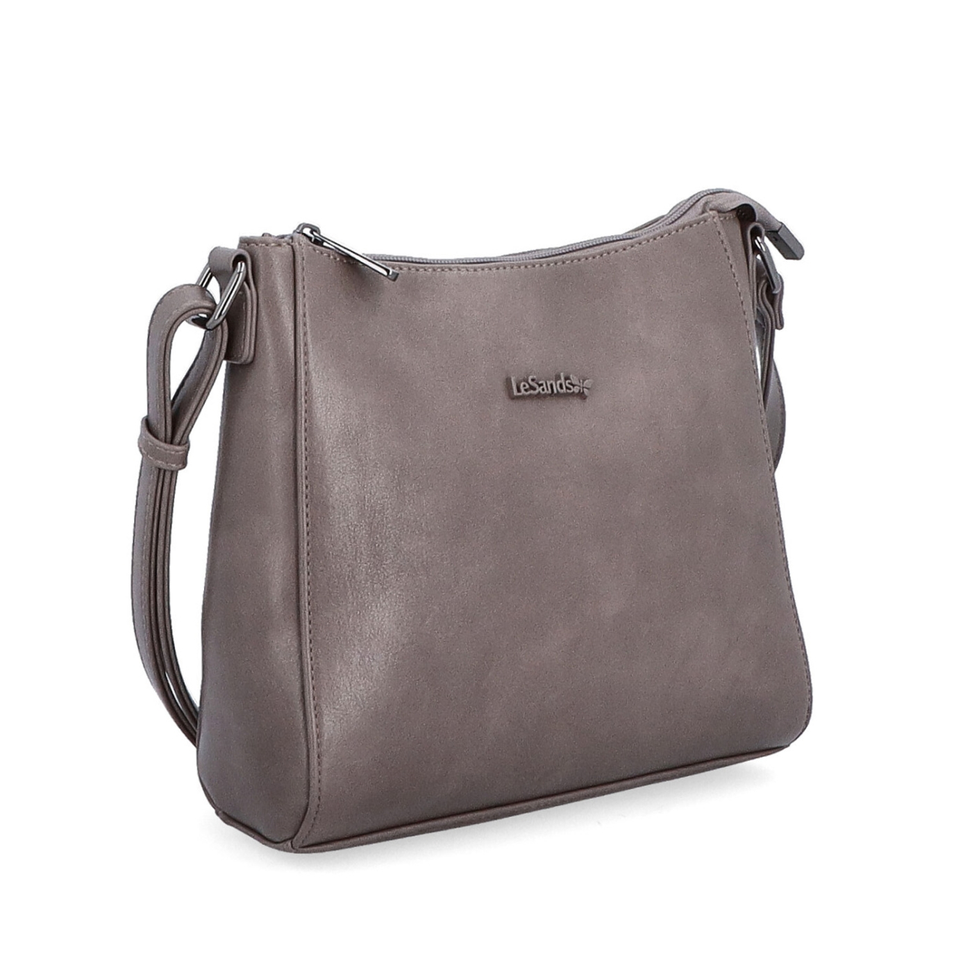 Minimalistická crossbody kabelka do mesta Le Sands materiál syntetická koža zapínanie na zips farba taupe veľkosť malá 7706 T