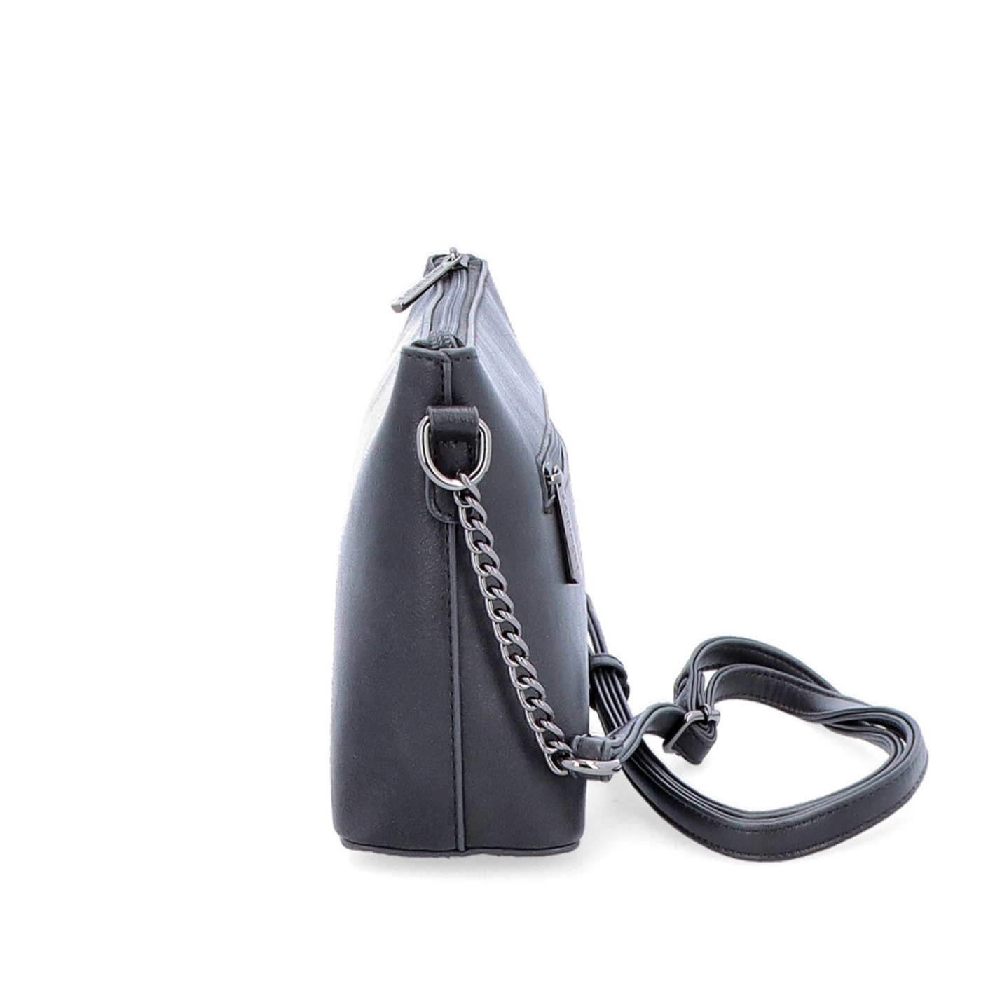 Spoločenská crossbody kabelka s retiazkou Le Sands materiál syntetická koža zapínanie na zips farba sivá veľkosť malá 7708 TS Z boku