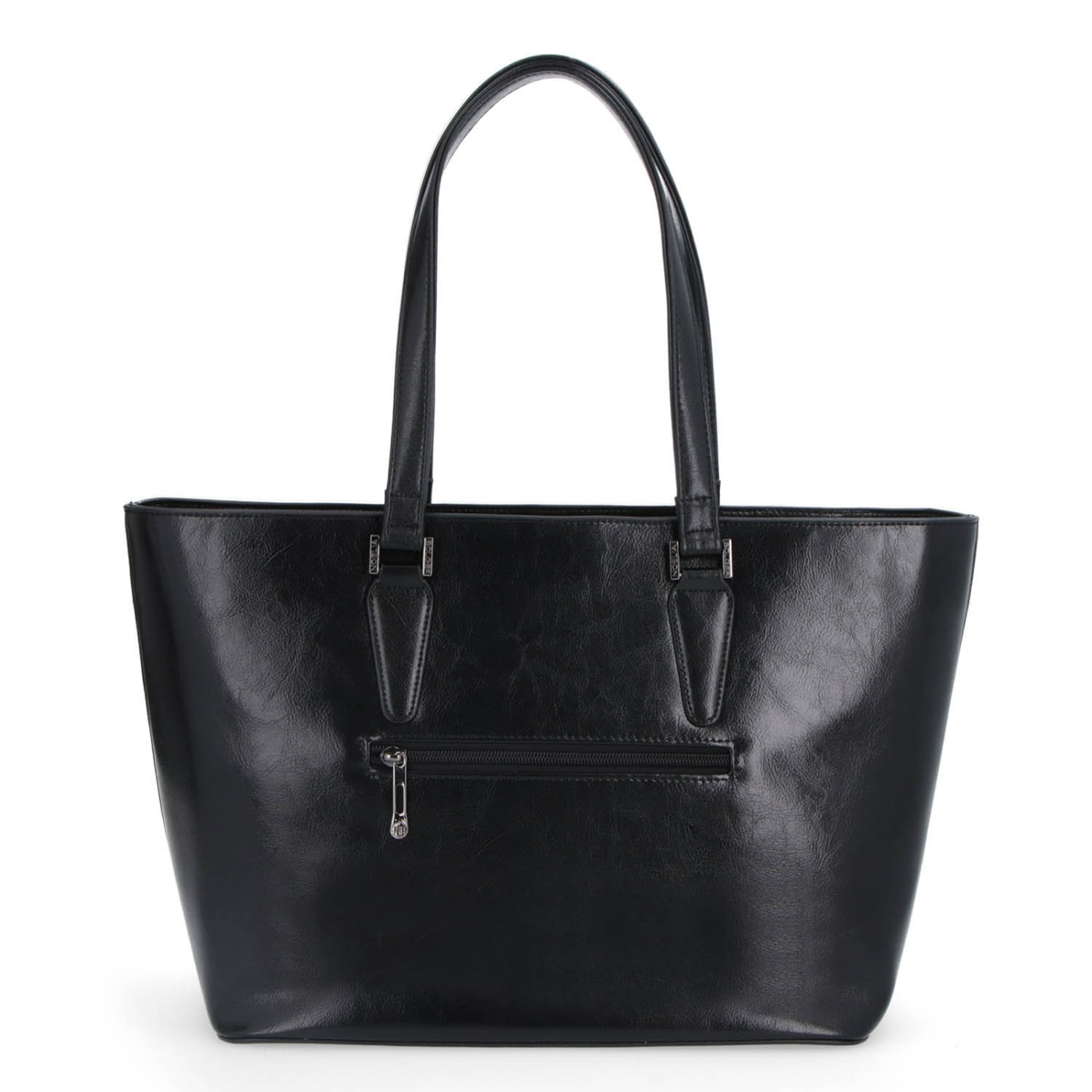 Shopper kabelka cez rameno Noelia Bolger materiál kože zapínanie na zips farba čierna veľkosť veľká NB 0047 C Zozadu