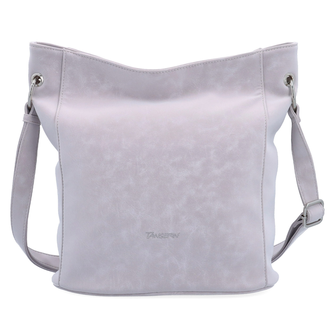 Mestská crossbody kabelka s hebkým povrchom a deleným vnútrom Tangerin materiál syntetická koža zapínanie na zips farba ružová veľkosť stredná 7015 LI Spredu