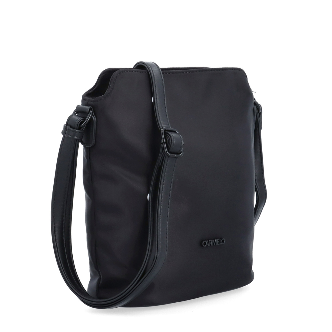 Praktická crossbody kabelka s extra vreckom Carmelo materiál nylon zapínanie na zips farba čierna veľkosť malá 6607 C