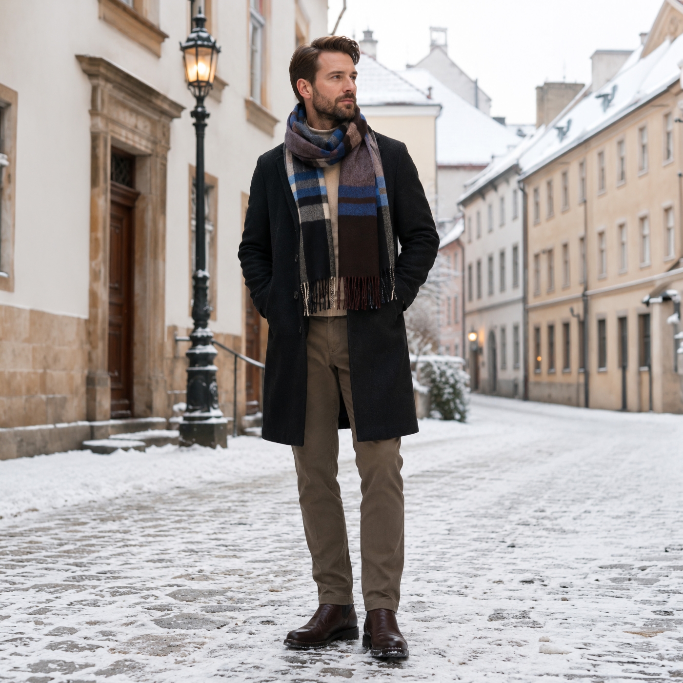Príjemný šál so strapcami na každý deň Noelia Bolger materiál Polyester s prímesou vlny farba multicolor KZ005 - 02