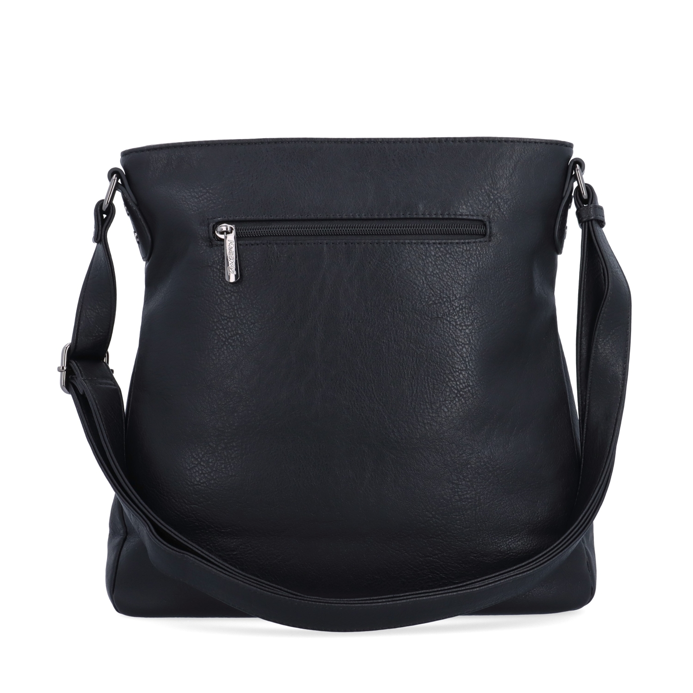 Crossbody kabelka s prehľadným vnútrom Tangerin materiál syntetická koža zapínanie na zips farba čierna veľkosť stredná 8051 C Zozadu