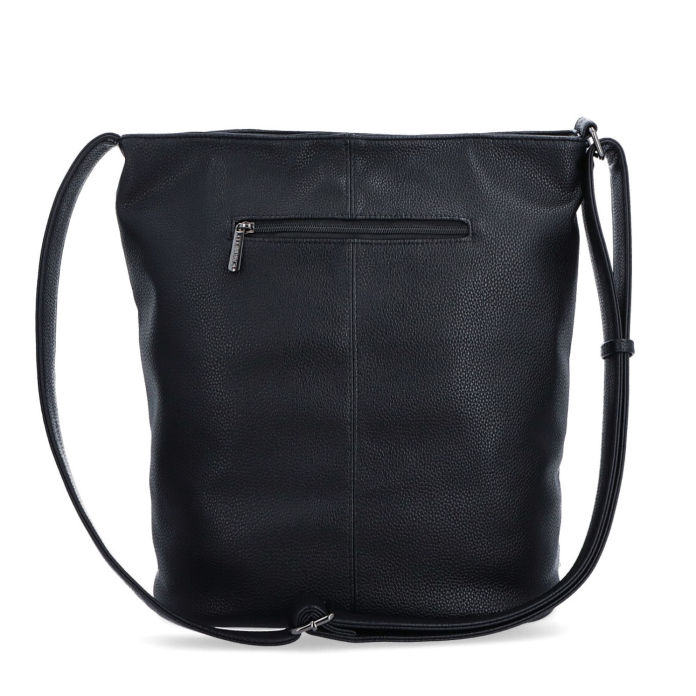 Veľká crossbody kabelka Carmelo materiál syntetická koža zapínanie na zips farba čierna veľkosť veľká 4322 C Zozadu