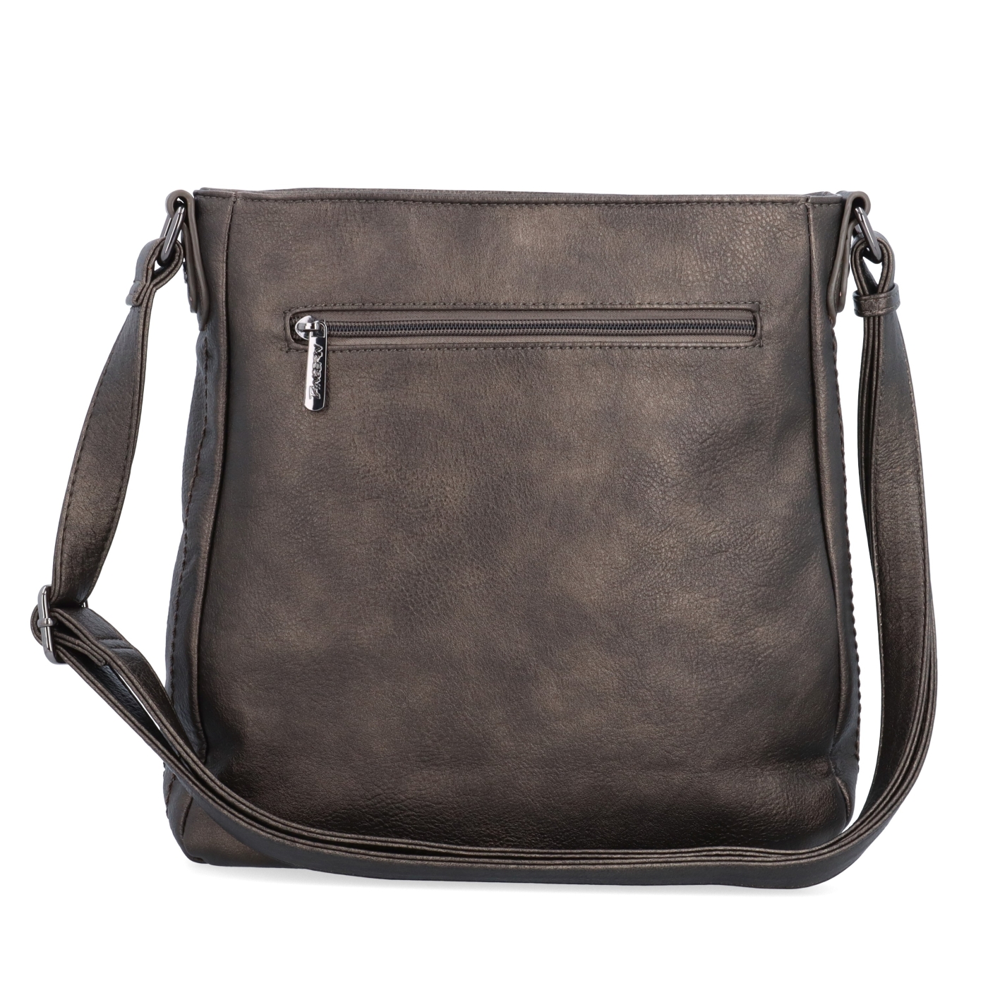 Crossbody kabelka s nastaviteľným popruhom Tangerin materiál syntetická koža zapínanie na zips farba sivá veľkosť stredná 8049 ANT Zozadu