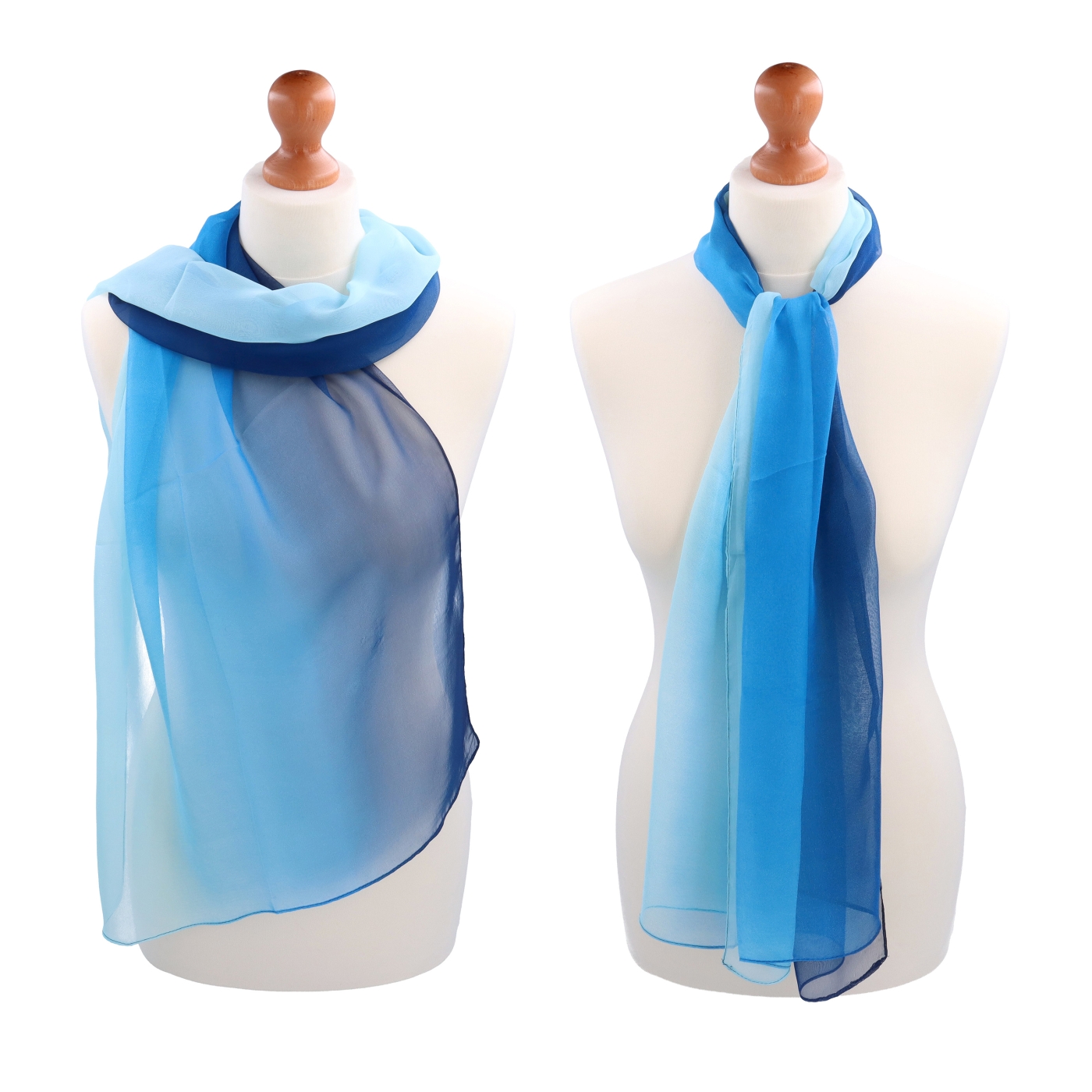 Ľahká farebná šatka Noelia Bolger materiál polyester farba modrá KL503 - 02