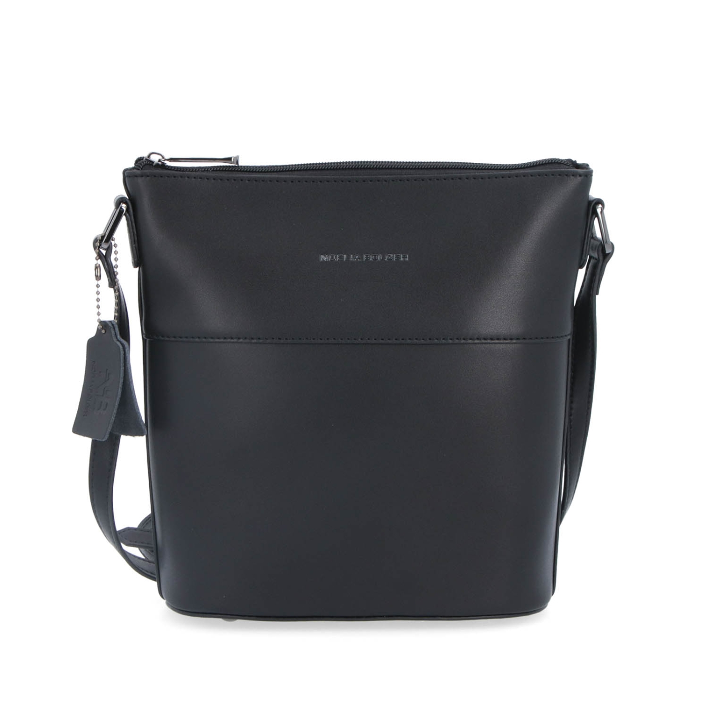 Crossbody z pravej kože Noelia Bolger materiál kože zapínanie na zips farba čierna veľkosť malá NB 0052 C Spredu
