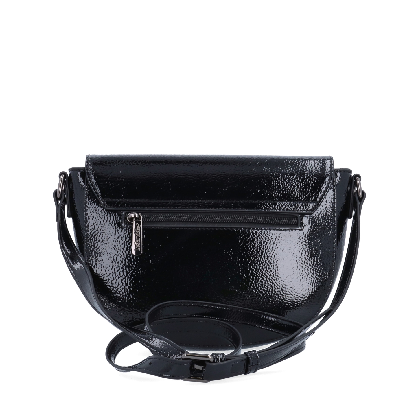 Elegantná crossbody kabelka s chlopňou Le Sands materiál syntetická koža zapínanie s chlopňou farba čierna veľkosť malá 4647 C Zozadu