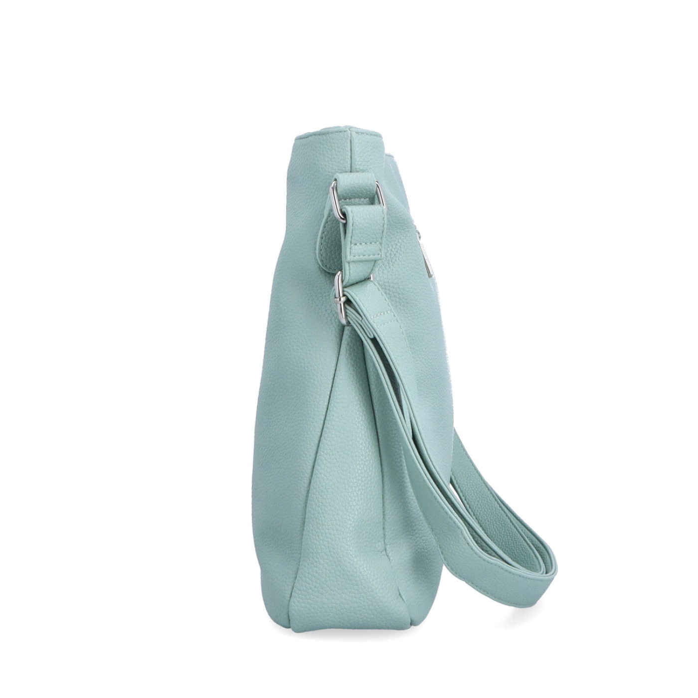 Dizajnová crossbody kabelka Carmelo materiál syntetická koža zapínanie na zips farba zelená veľkosť stredná 4271 SZE Z boku