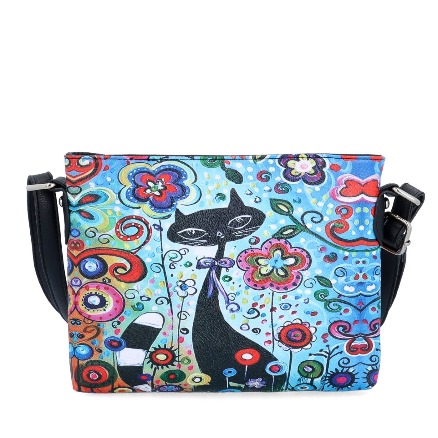 Crossbody kabelka s veselým potiskom Indee materiál syntetická koža zapínanie na zips farba multicolor veľkosť malá 9306 05 C
