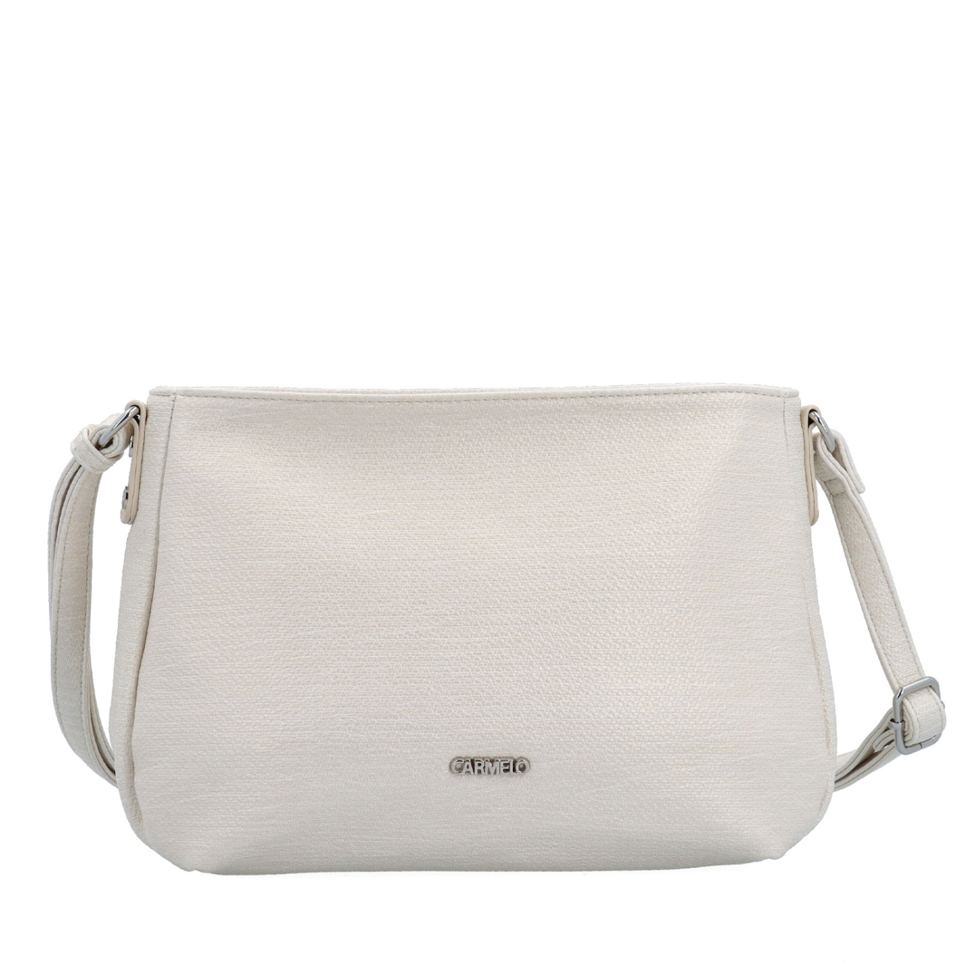 Praktická a elegantná crossbody kabelka Carmelo materiál syntetická koža zapínanie na zips farba béžová veľkosť stredná 4605 K Spredu