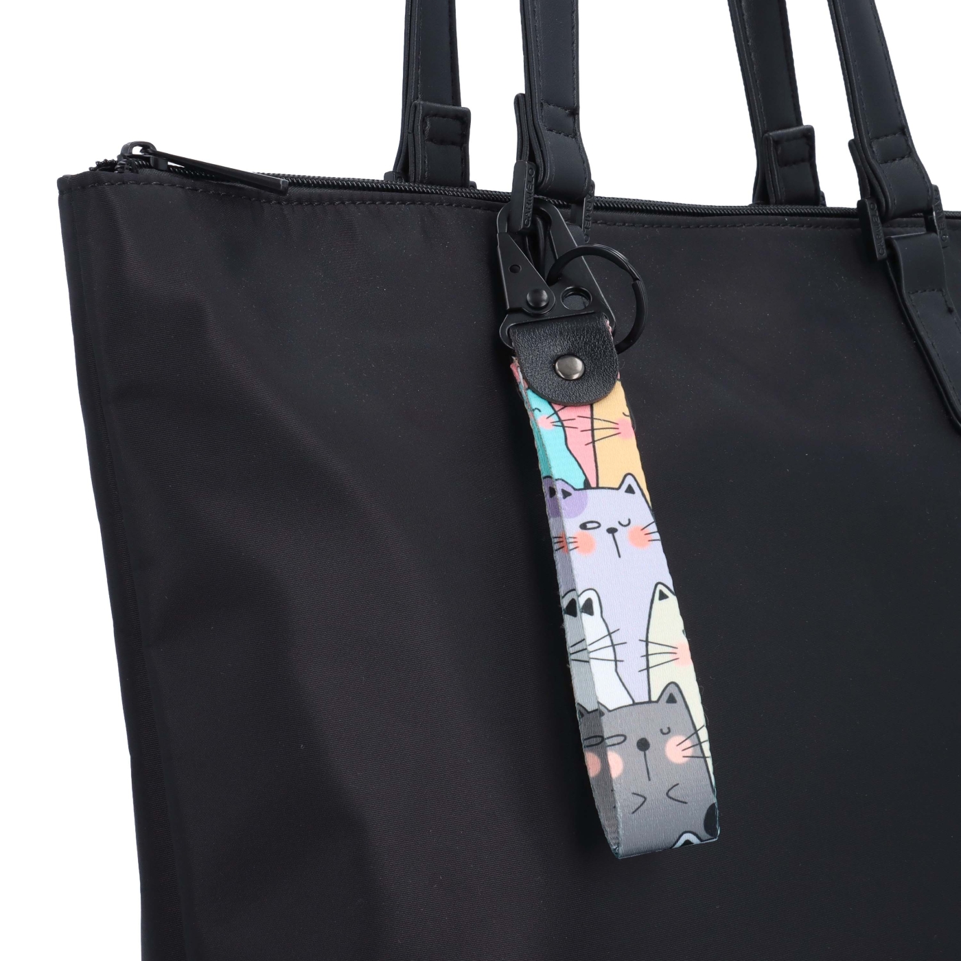 Textilný prívesok na kabelku s mačičkami Indee materiál textil farba multicolor D039 - 05