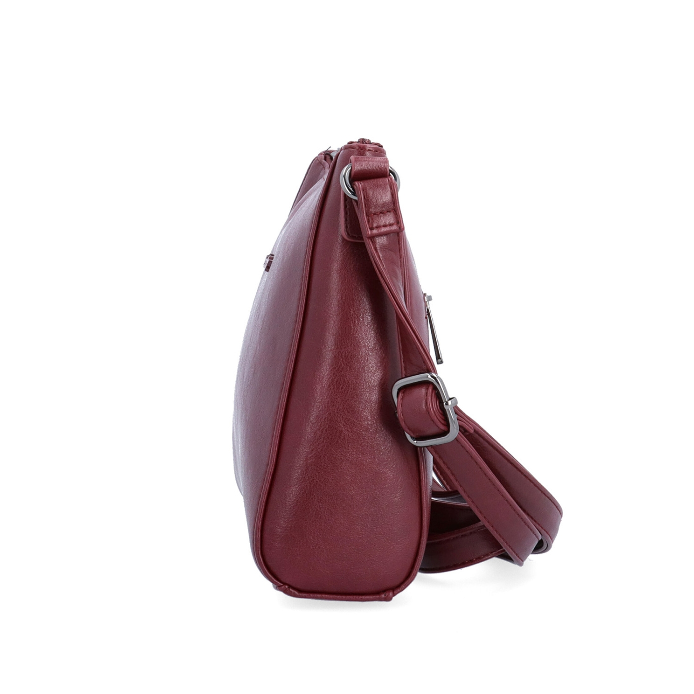 Minimalistická crossbody kabelka do mesta Le Sands materiál syntetická koža zapínanie na zips farba vínová veľkosť malá 7706 BO Z boku