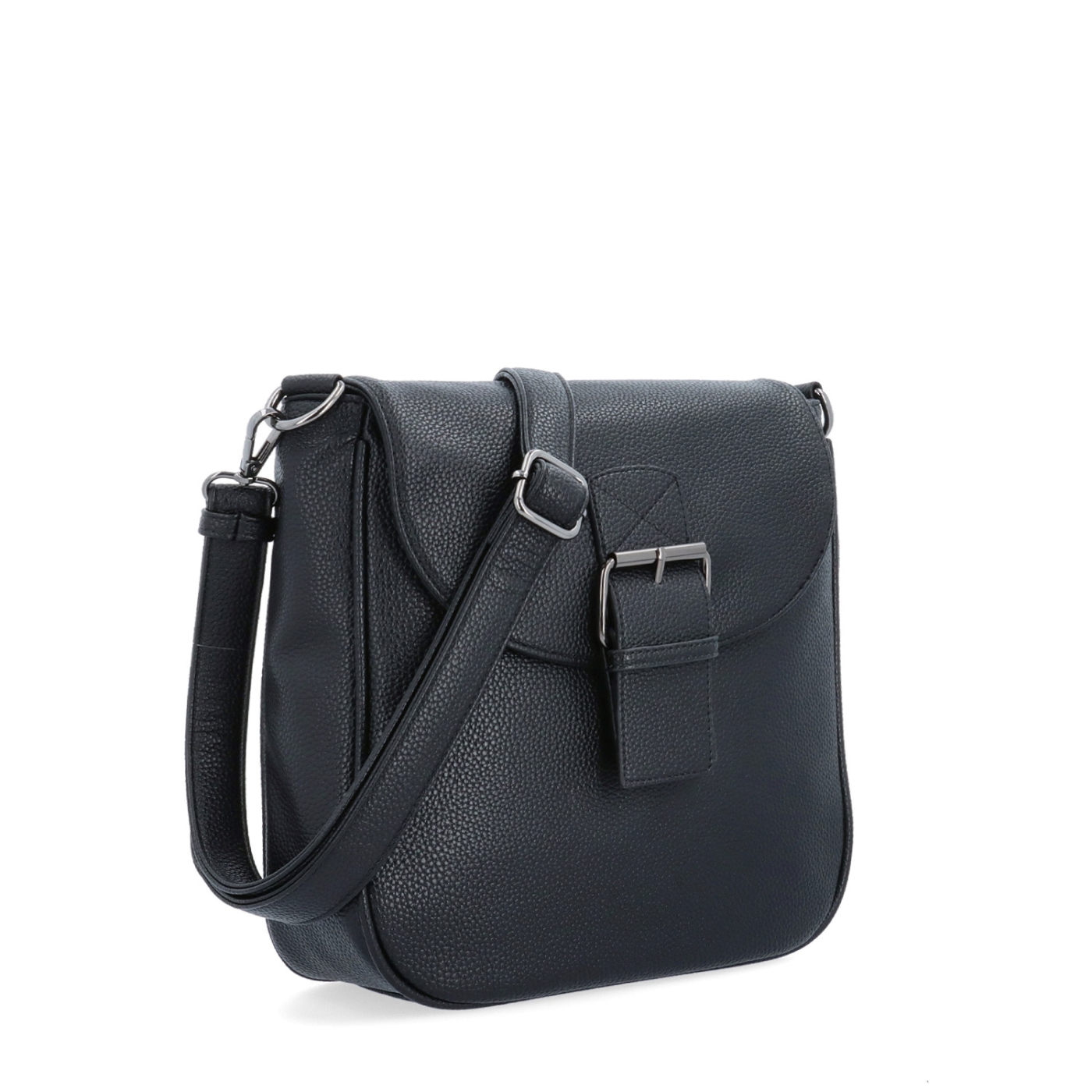 Syntetická crossbody kabelka s výraznou sponou Carmelo materiál syntetická koža zapínanie s chlopňou farba čierna veľkosť stredná 4363 C