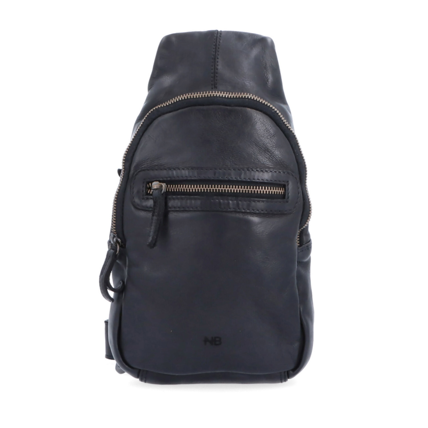 Kožený crossbody bodybag s variabilným nosením Noelia Bolger materiál kože zapínanie na zips farba čierna veľkosť malá NB 2034 C Spredu