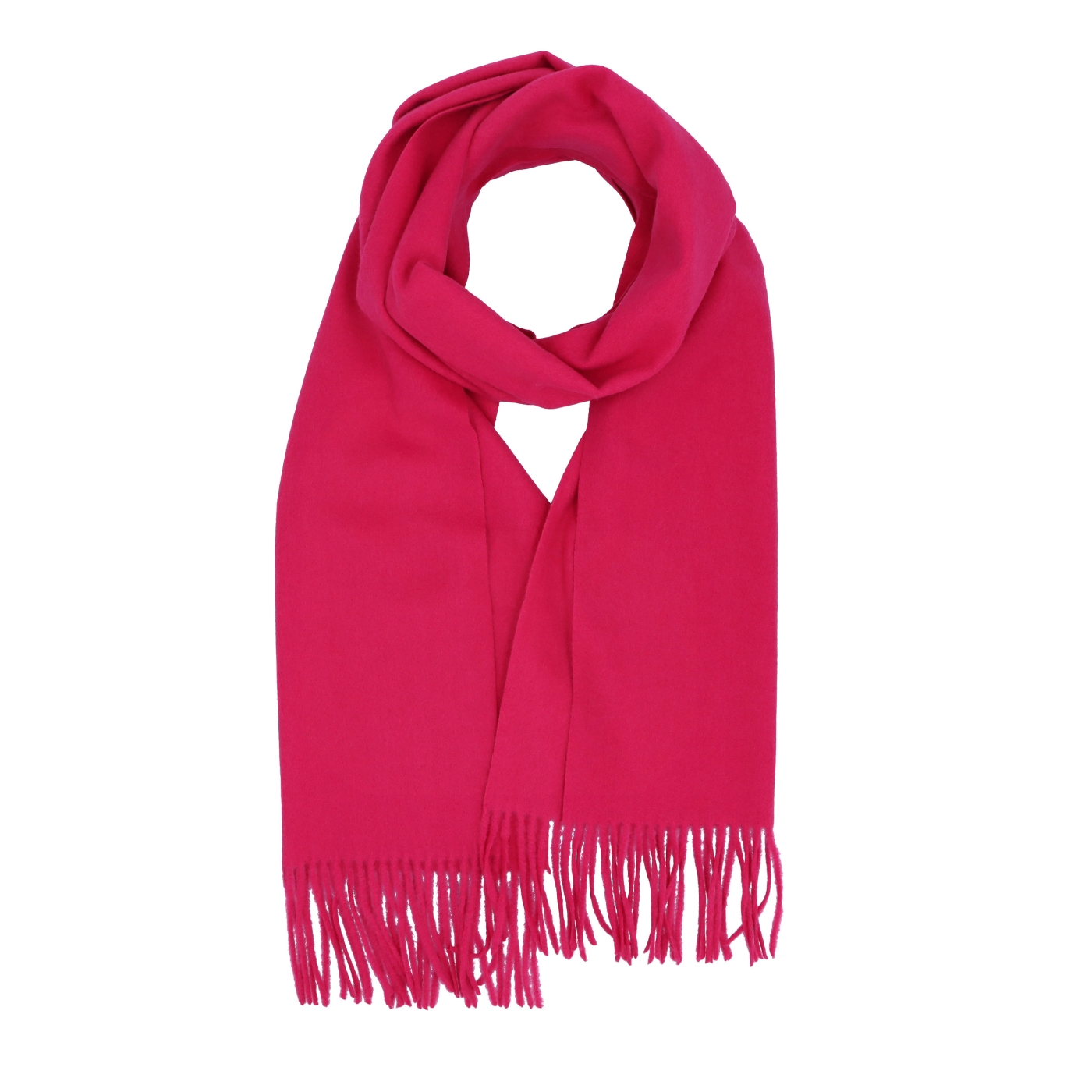Elegantný jednofarebný šál so strapcami Noelia Bolger materiál Polyester s prímesou vlny farba ružová KZ003 - 11