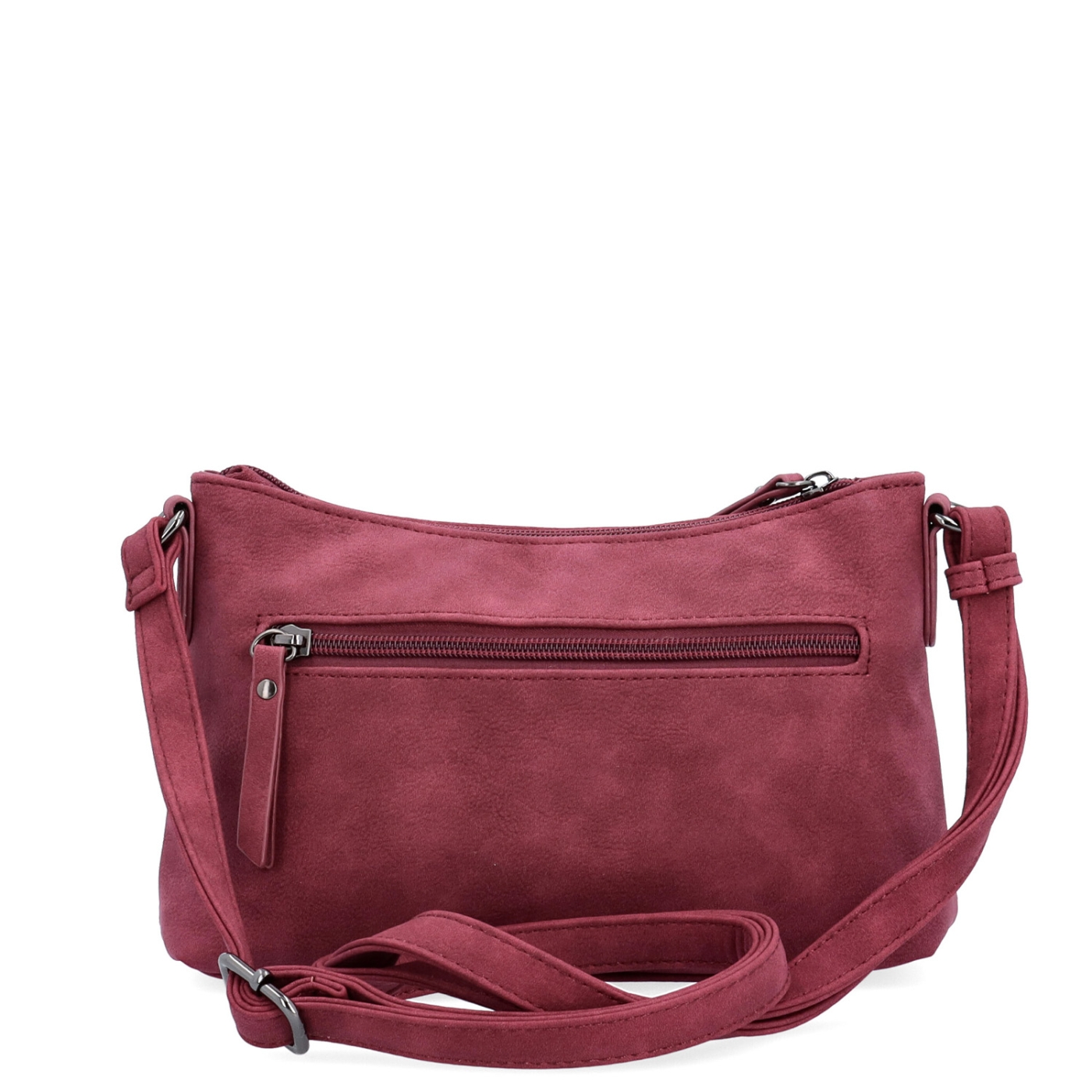 Malá elegantná crossbody kabelka Tangerin materiál syntetická koža zapínanie na zips farba vínová veľkosť malá 1109 BO Zozadu